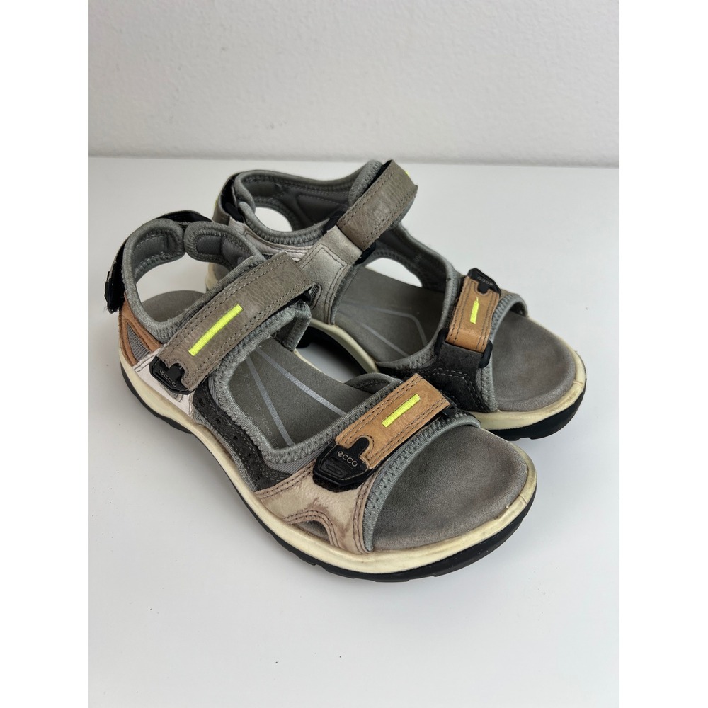 ECCO Sport Offroad Yucatán Sandals EU36 US5 Gray Leather Comfort Hiking‎ Outdoor